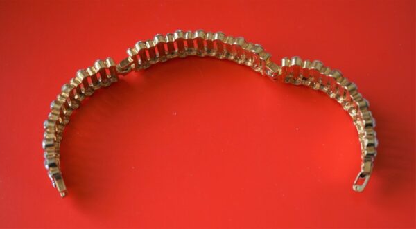 A Vintage Designer 50s Black Enamel RHINESTONE BRACELET – Boxed Jewellery / Birthday Present - Image 6