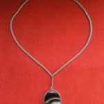 Silver Set Banded Agate Pendant Miscellaneous