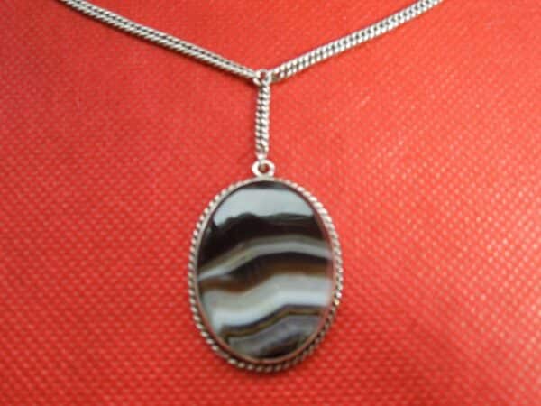 Silver Set Banded Agate Pendant Miscellaneous 4