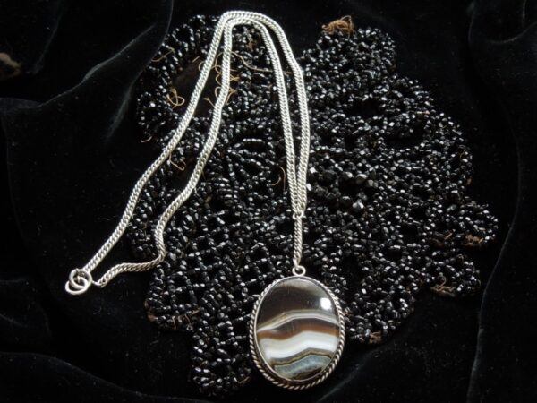 Silver Set Banded Agate Pendant Miscellaneous 6