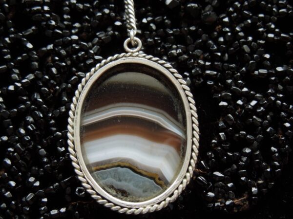 Silver Set Banded Agate Pendant Miscellaneous 8