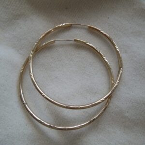 9ct Gold Large Hoop Earrings Miscellaneous