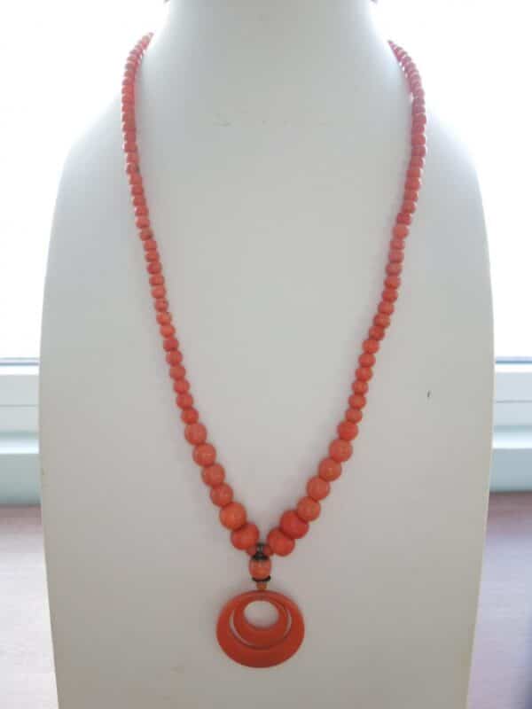 Art Deco Coral & Bakelite Necklace