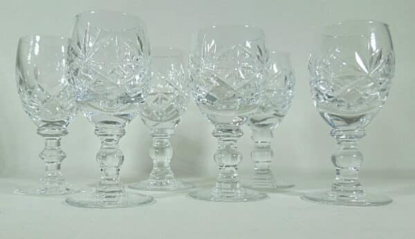 6 Tiny Crystal Liqueur Glasses