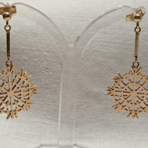 9ct Gold Snowflake Drop Earrings earrings Antique Jewellery