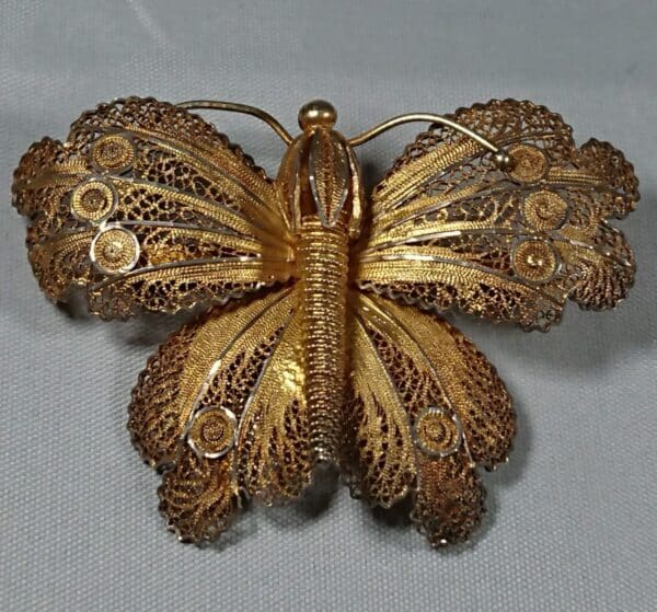 Vintage Silver Gilt Butterfly Brooch brooch Antique Jewellery 3