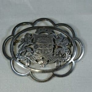 Rare Silver Latvian Army Pin Miscellaneous