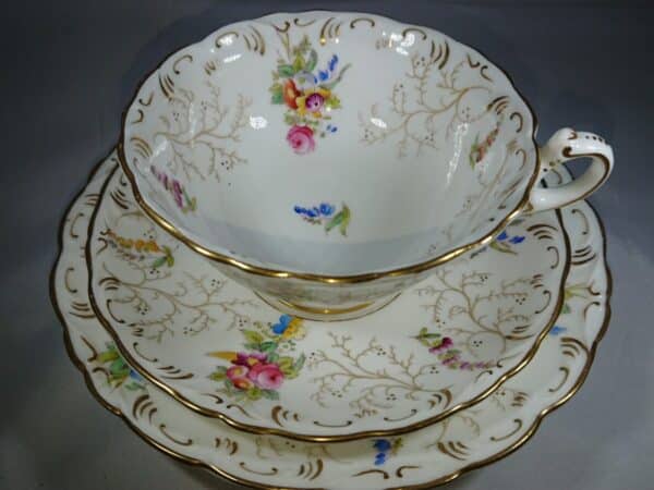 Antique Coalport Breakfast Cup Trio