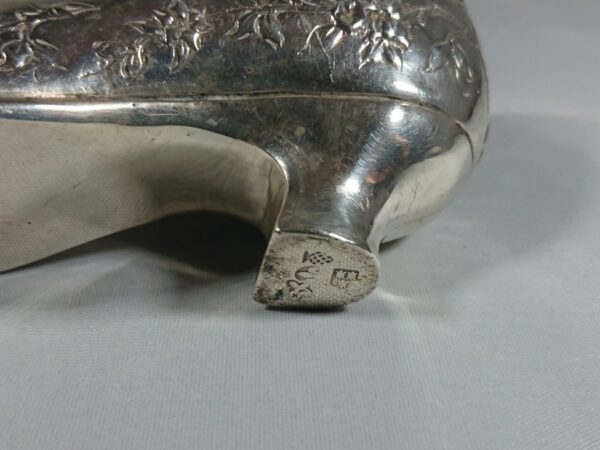 Antique German Silver Shoe 1880 with UK Import Duty Marks - Image 3