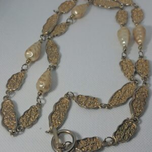 Vintage Faux Pearl and Nugget Necklace vintage necklace Antique Jewellery
