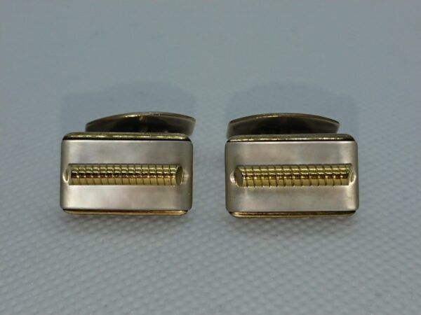 Vintage Gent's Mother of Pearl and Gilt Cufflinks