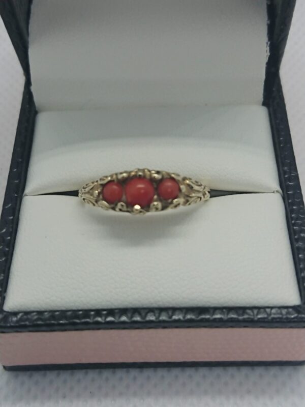 Antique 9ct Gold Coral Ring Antique Coral Ring Antique Jewellery 3
