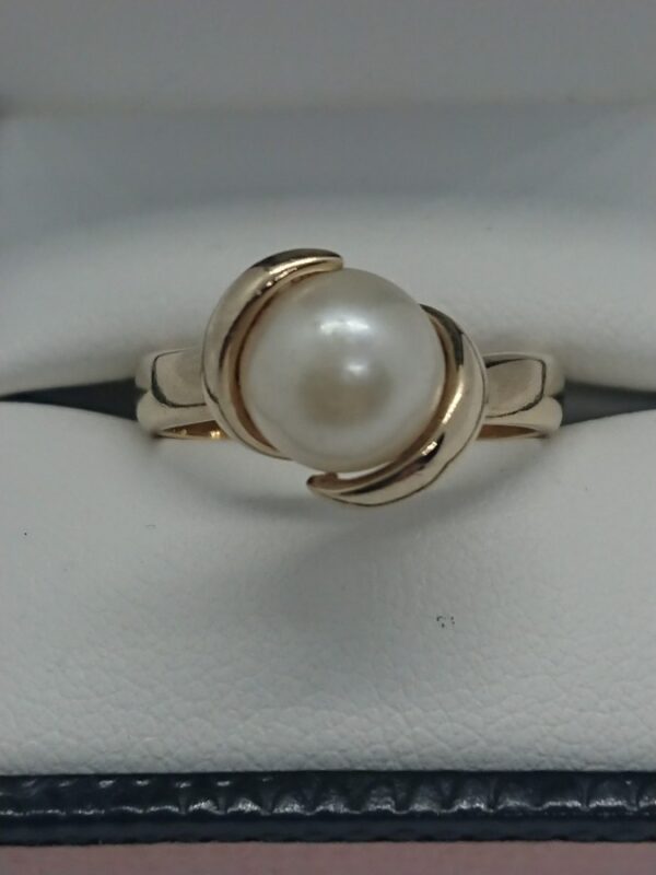 Vintage 9ct Gold Cultured Pearl Ring Cultured pearl Antique Jewellery 3