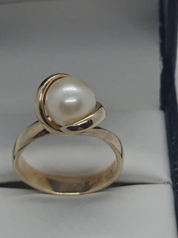 Vintage 9ct Gold Cultured Pearl Ring Cultured pearl Antique Jewellery 4