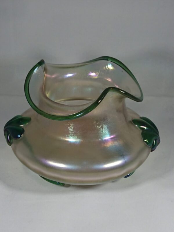 Antique Art Nouveau Iridescent Glass Vase by Kralik Antique Glass Vase Antique Glassware 3