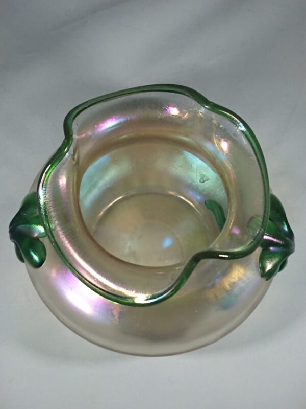 Antique Art Nouveau Iridescent Glass Vase by Kralik Antique Glass Vase Antique Glassware 5