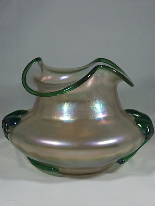 Antique Art Nouveau Iridescent Glass Vase by Kralik Antique Glass Vase Antique Glassware 4
