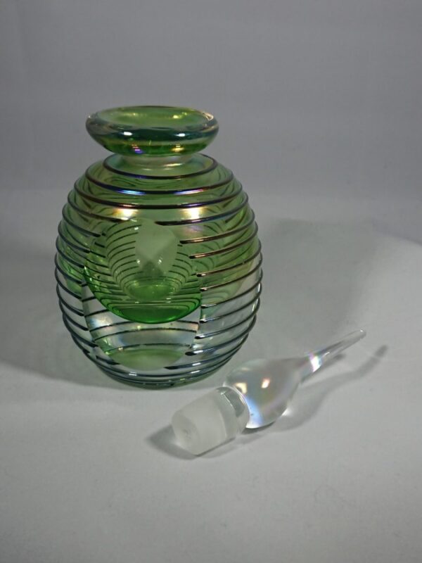 Iridescent Studio Glass Perfume Bottle iridescent glass Antique Glassware 4