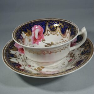 Antique Early Victorian Teacup and Saucer c1840 cups and saucers Antique Ceramics