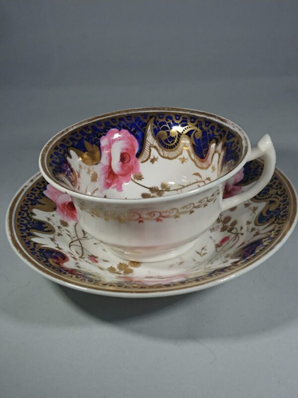 Antique Early Victorian Teacup and Saucer c1840
