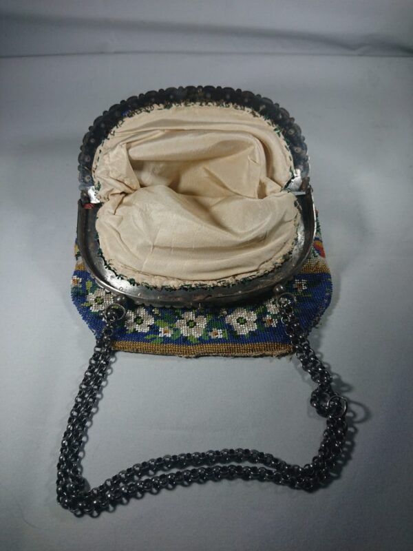 Antique Georgian/Early Victorian Bead and Cut Steel Handbag beaded bag Antique Collectibles 6