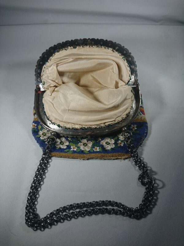 Antique Georgian/Early Victorian Bead and Cut Steel Handbag - Image 4