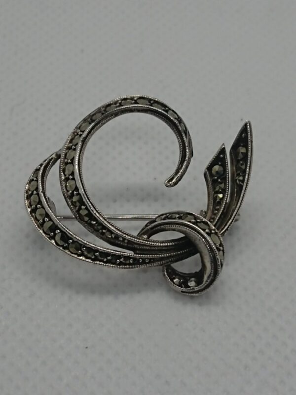 Vintage Silver Marcasite Brooch