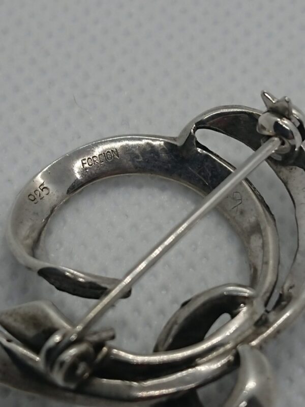 Vintage Silver Marcasite Brooch - Image 3