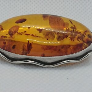 Silver Amber Brooch Amber Miscellaneous