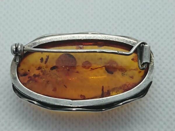 Silver Amber Brooch - Image 3