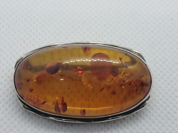 Silver Amber Brooch - Image 2