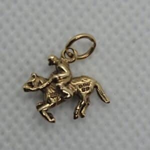 9ct Gold Horse and Jockey Charm gold Antique Jewellery
