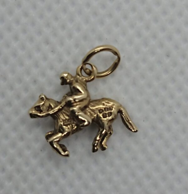 9ct Gold Horse and Jockey Charm gold Antique Jewellery 3