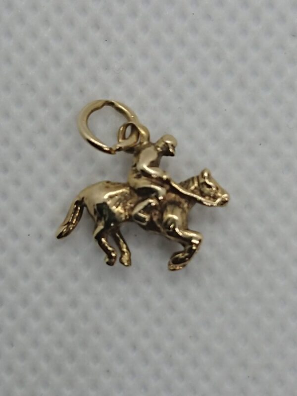 9ct Gold Horse and Jockey Charm - Image 2