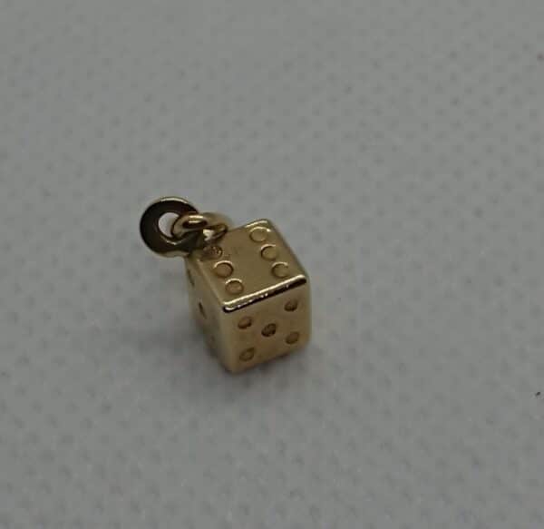 9ct Gold Dice Charm gold Antique Jewellery 3