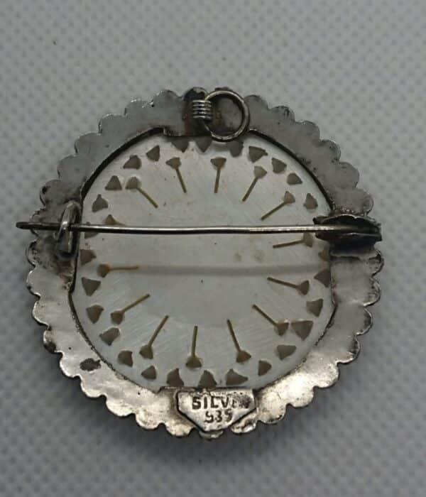 Antique Silver and Mother Of Pearl Brooch Pendant brooch Antique Jewellery 4