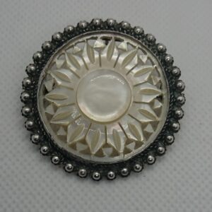 Antique Silver and Mother Of Pearl Brooch Pendant brooch Antique Jewellery