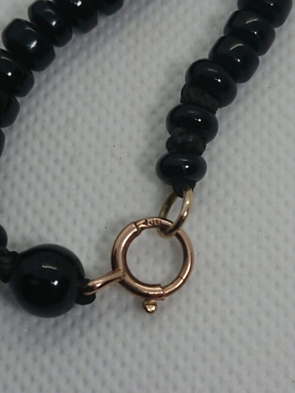 Victorian Black Onyx Mourning Locket with Seed Pearls in Gold - Image 5