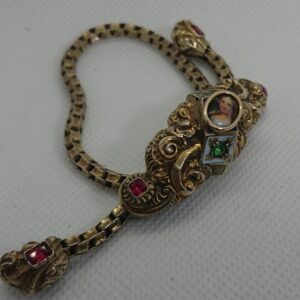 SOLD – Austro Hungarian Silver Gilt, Enamel & Paste Bracelet c1790-1800 Antique Miscellaneous