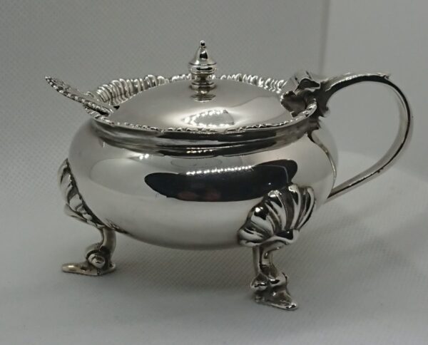 Solid Silver Mustard Pot with Spoon London 1968 Miscellaneous 3