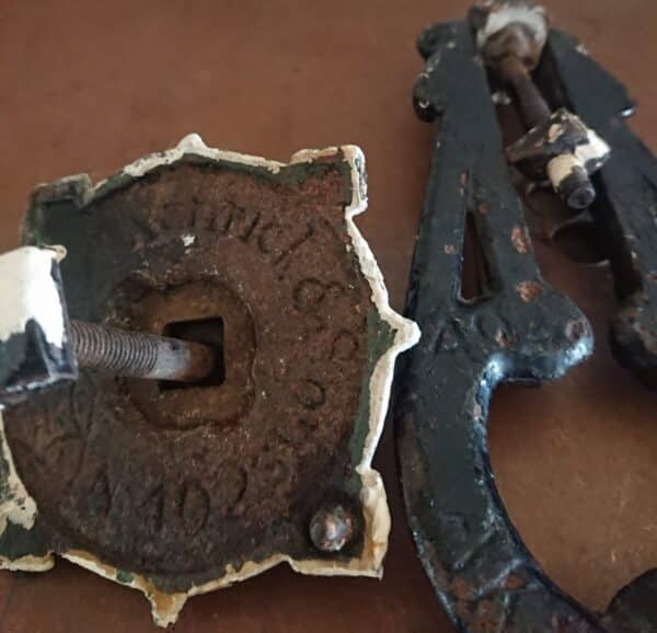 Large Victorian Period Cast Iron Door Knocker Dated 1873 - Image 3