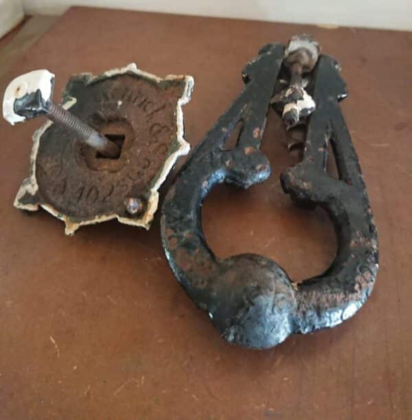 Large Victorian Period Cast Iron Door Knocker Dated 1873 cast iron Miscellaneous 4