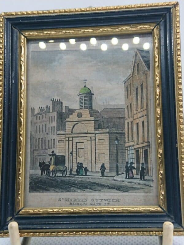 Antique Original Miniature Tinted Etching