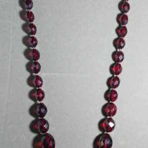 SOLD – Faceted Cherry Amber Bead Necklace Amber Miscellaneous