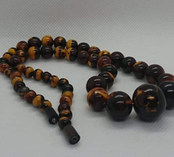 Antique Oriental Tortoiseshell Beads extremely Rare Tortoiseshell Antique Jewellery 6