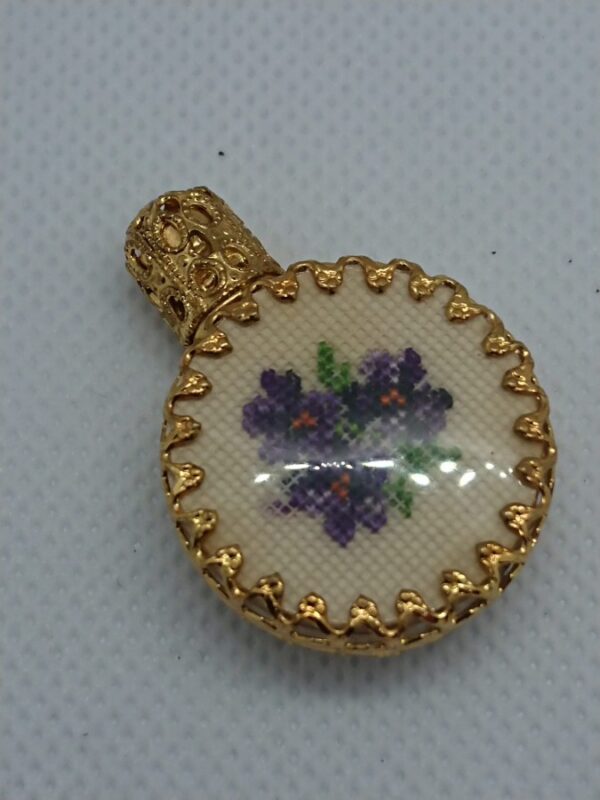 Antique Miniature Petit Point Perfume Bottle