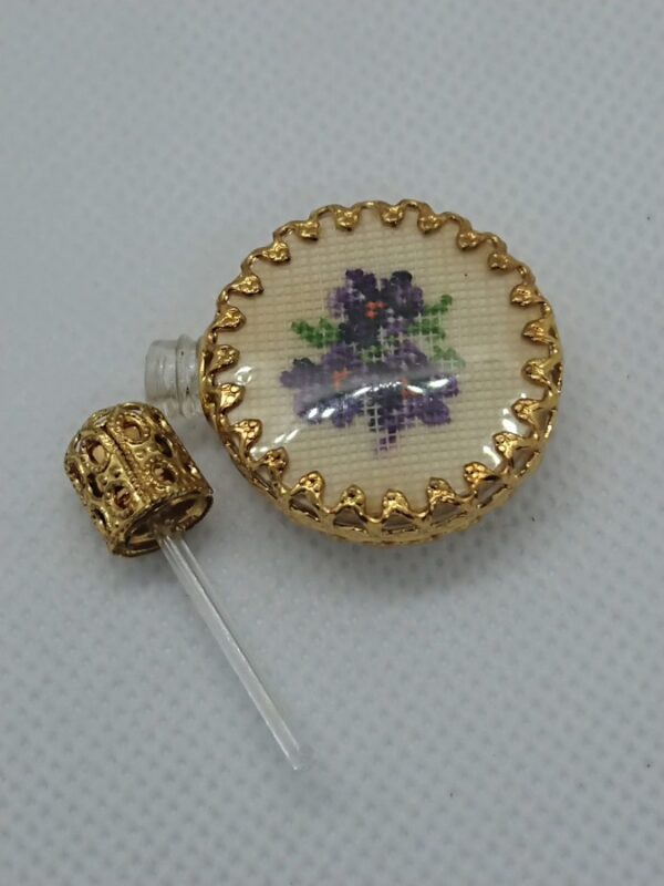 Antique Miniature Petit Point Perfume Bottle - Image 3