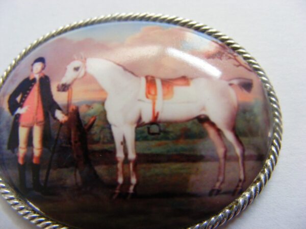 Exquisite Enamel on Copper Equestrian Scene Racing Horse c1790 Silver Georgian Riding - Image 2