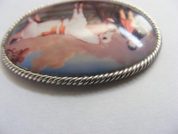 Exquisite Enamel on Copper Equestrian Scene Racing Horse c1790 Silver Georgian Riding - Image 4