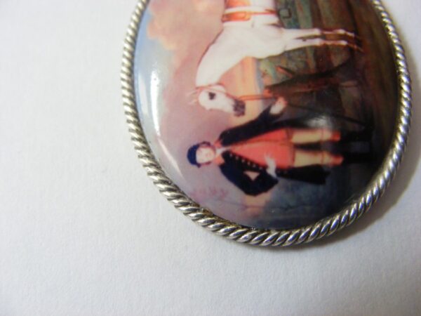 Exquisite Enamel on Copper Equestrian Scene Racing Horse c1790 Silver Georgian Riding - Image 6